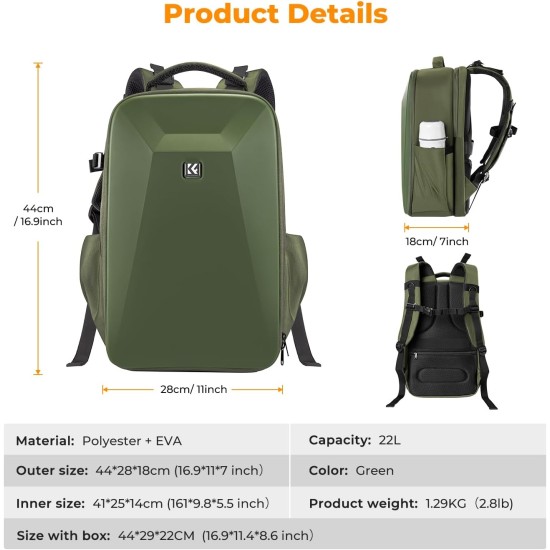 K&F Concept Camera Backpack 22L Nature Wander 10(Green) K&F Concept Camera Backpack 22L Nature Wander 10(Green)